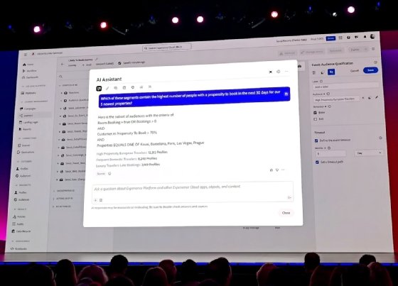 Photo de la présentation de l'AI Assistant- Adobe Summit 2024